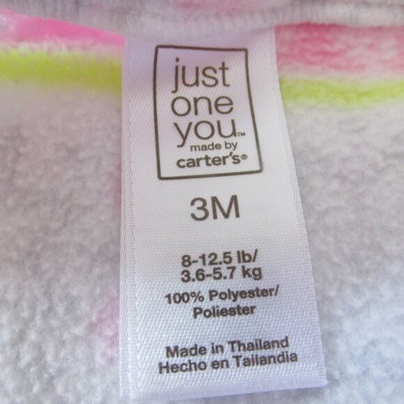 Carters Just One You Sleeveless‎ Fleece Dress Girls Size 3M White Pink Geometric - Picture 3 of 3